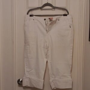 Womens white Denim capris